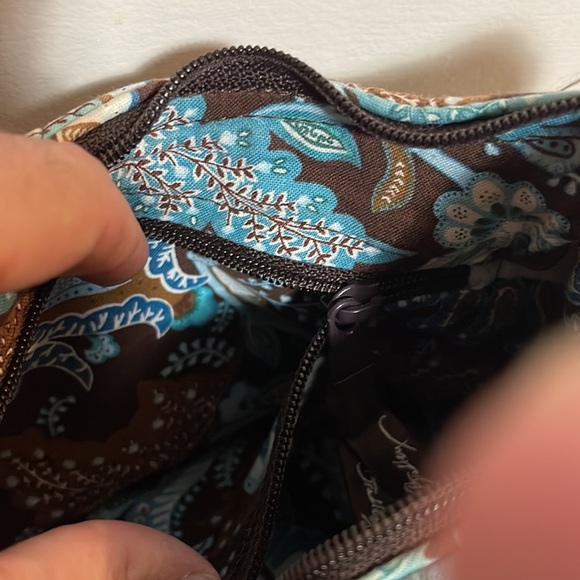 Vera Bradley small handbag in mostly brown and turquoise - Picture 8 of 11